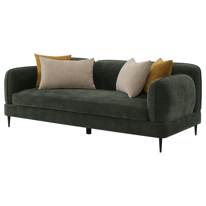 Jade Chenille Upholstered Modern Track Arm Sofa
