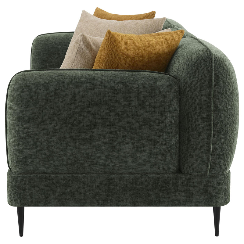 Jade Chenille Upholstered Modern Track Arm Sofa