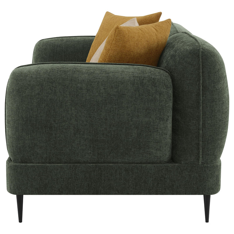 Jade Chenille Upholstered Modern Track Arm Loveseat