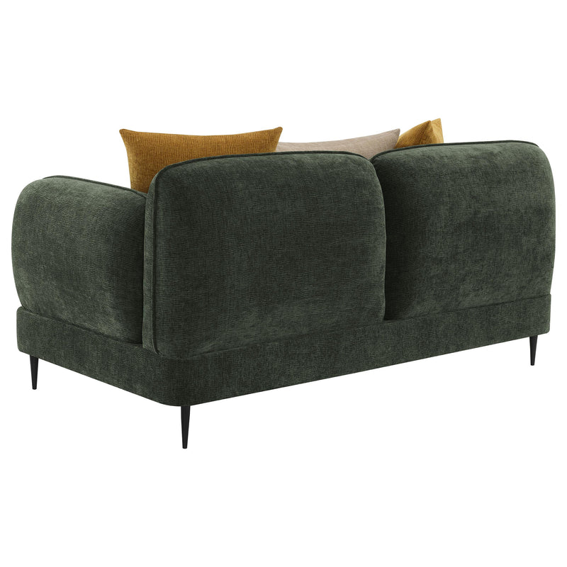 Jade Chenille Upholstered Modern Track Arm Loveseat