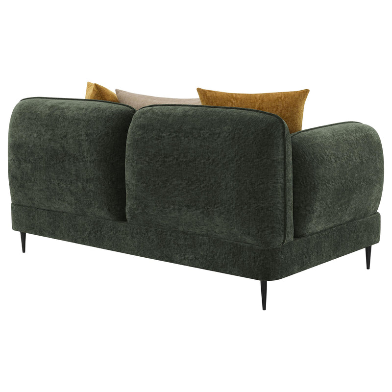 Jade Chenille Upholstered Modern Track Arm Loveseat
