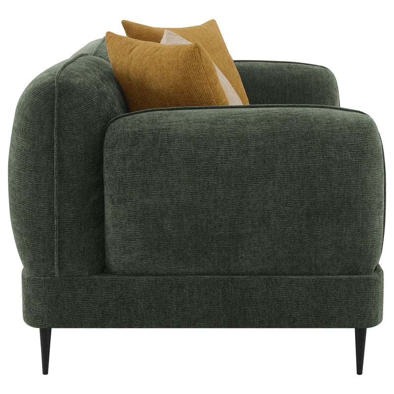 Jade Chenille Upholstered Modern Track Arm Loveseat