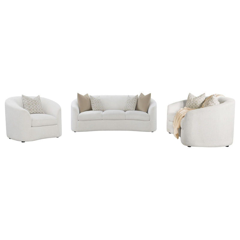 Rainn 3-piece Boucle Upholstered Sloped Arm Sofa Set Latte - alternate view