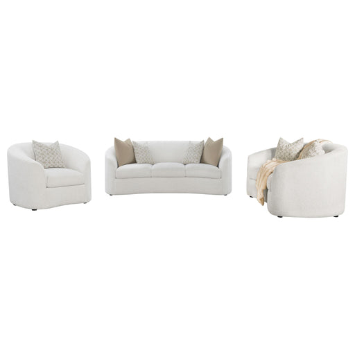Rainn 3-piece Boucle Upholstered Sloped Arm Sofa Set Latte - alternate view