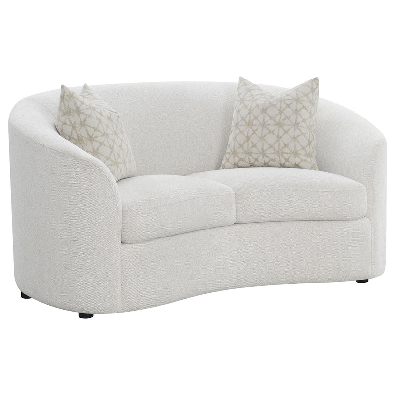 Rainn 3-piece Boucle Upholstered Sloped Arm Sofa Set Latte - detail 6
