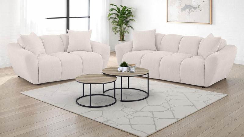 Destino 2-piece Chenille Splayed Arm Sofa Set