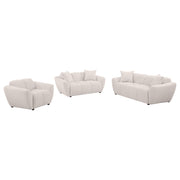 Destino 3-piece Chenille Splayed Arm Sofa Set Greige - alternate view