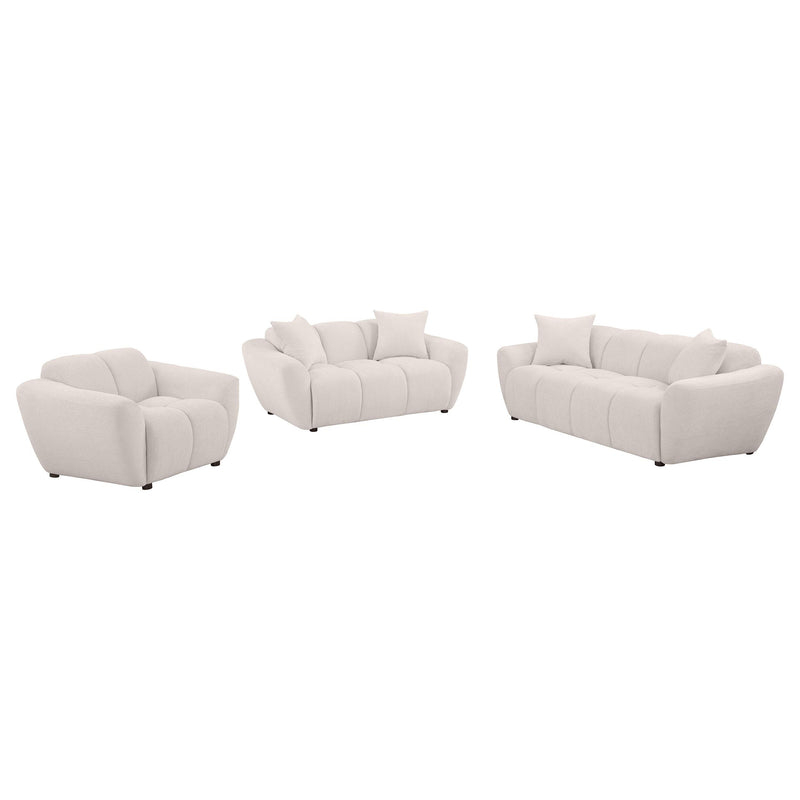 Destino 3-piece Chenille Splayed Arm Sofa Set Greige - alternate view