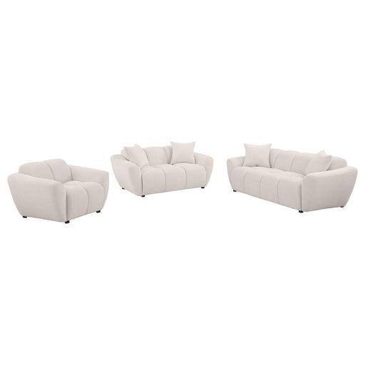 Destino 3-piece Chenille Splayed Arm Sofa Set Greige - alternate view