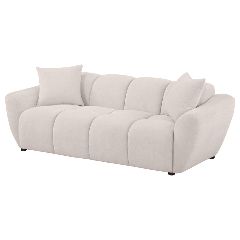 Destino Chenille Upholstered Splayed Arm Sofa