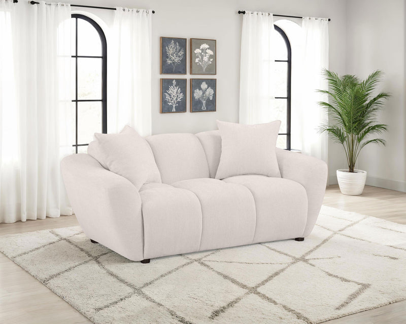 Destino Chenille Upholstered Splayed Arm Loveseat