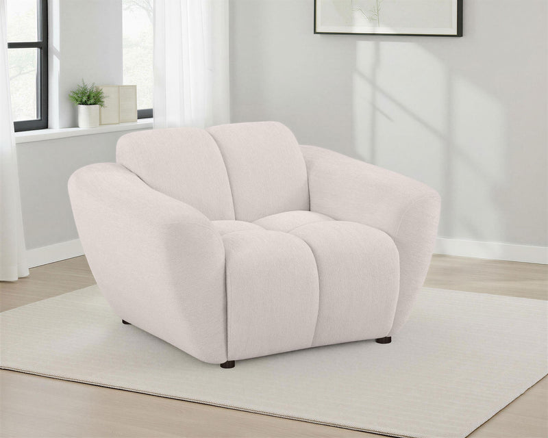 Destino Chenille Upholstered Splayed Arm Accent Chair