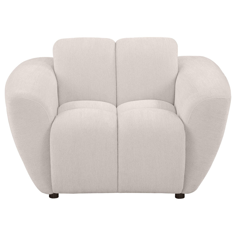 Destino Chenille Upholstered Splayed Arm Accent Chair