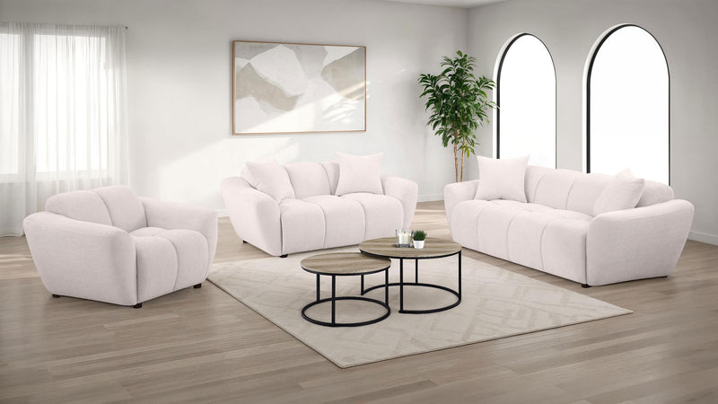 Destino Chenille Upholstered Splayed Arm Accent Chair