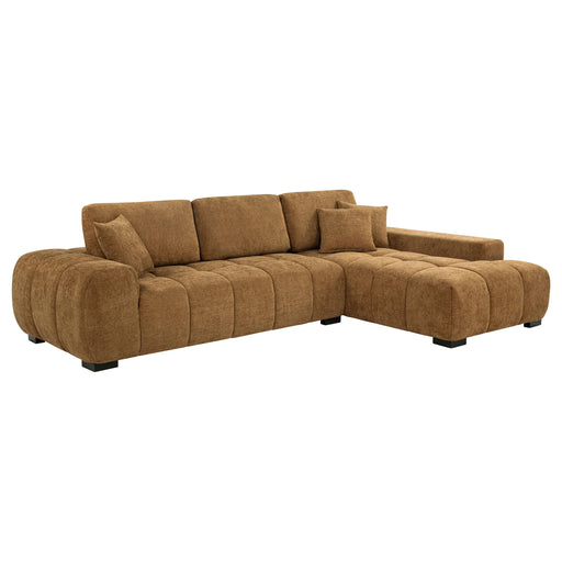 Octavia Upholstered Sectional Chaise Sofa Amber - alternate view