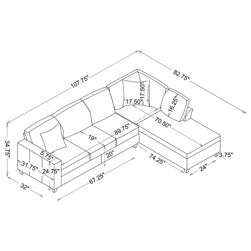 Mccord Upholstered Track Arm Sectional Sofa