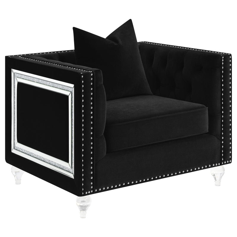 Delilah Upholstered Tufted Tuxedo Arm Accent Chair