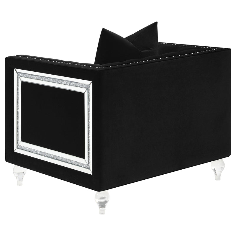 Delilah Upholstered Tufted Tuxedo Arm Accent Chair