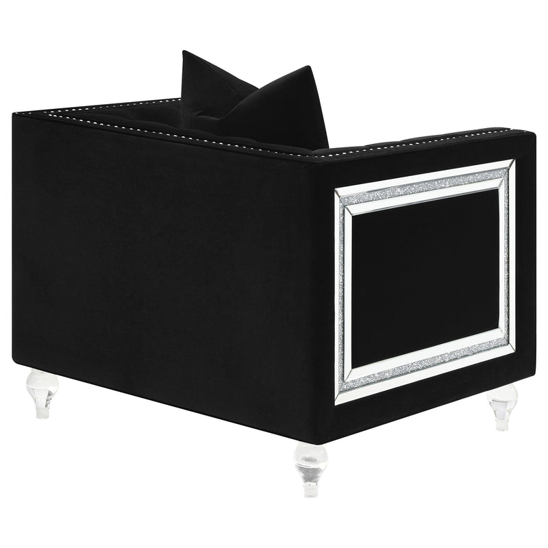 Delilah Upholstered Tufted Tuxedo Arm Accent Chair