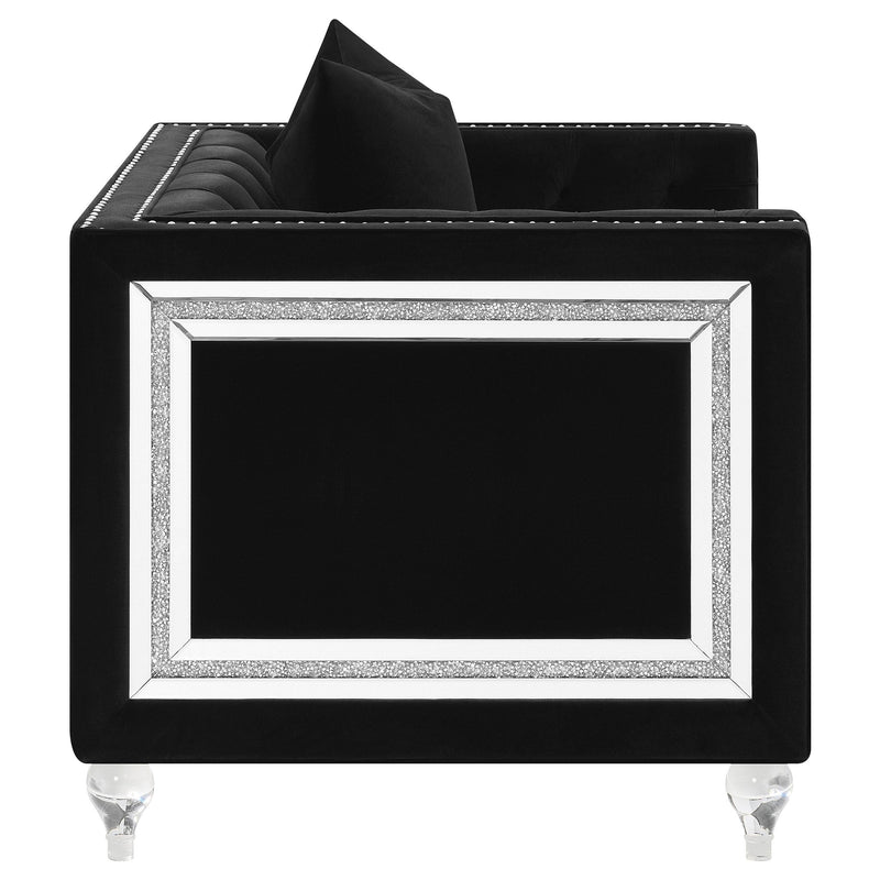 Delilah Upholstered Tufted Tuxedo Arm Accent Chair