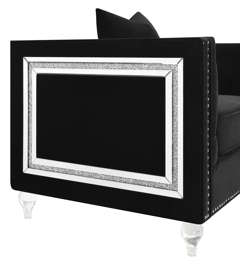 Delilah Upholstered Tufted Tuxedo Arm Accent Chair