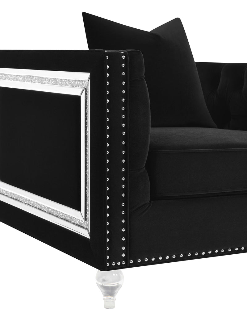 Delilah Upholstered Tufted Tuxedo Arm Accent Chair
