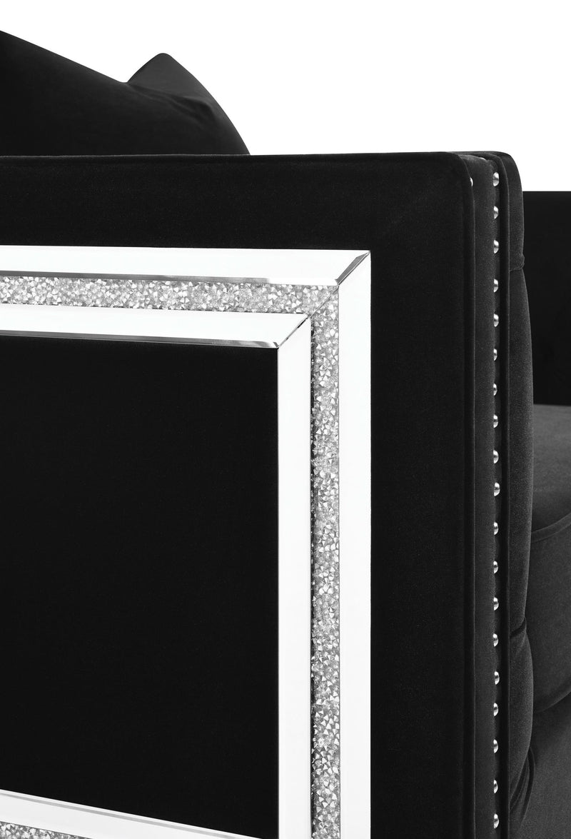 Delilah Upholstered Tufted Tuxedo Arm Accent Chair