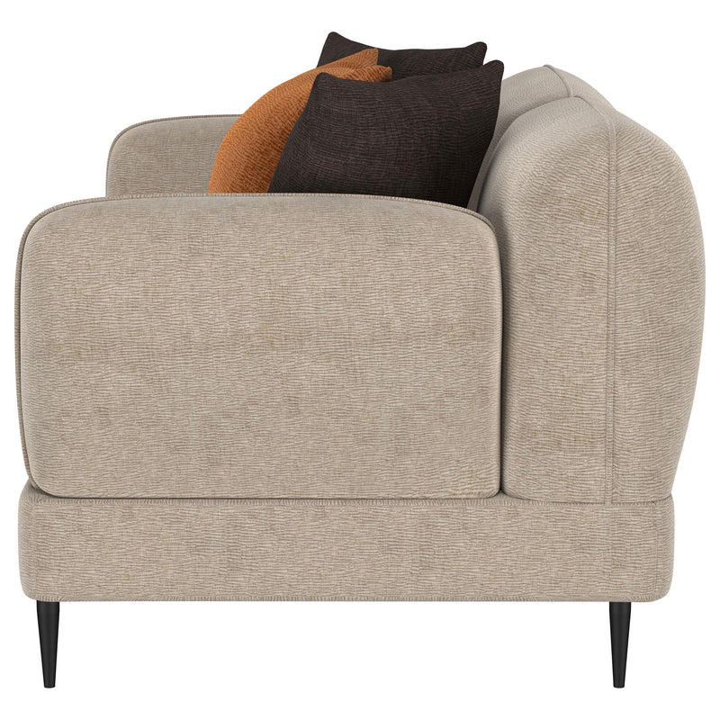 Jade Chenille Upholstered Sculpted Track Arm Loveseat