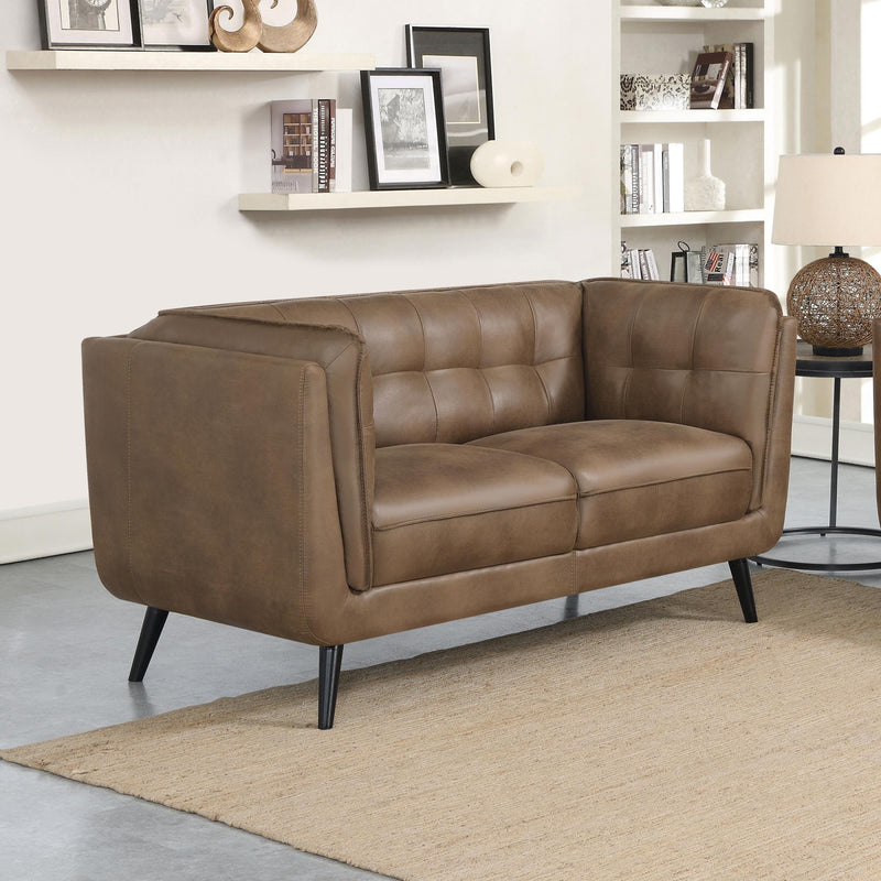 Thatcher Upholstered Tuxedo Arm Tufted Loveseat