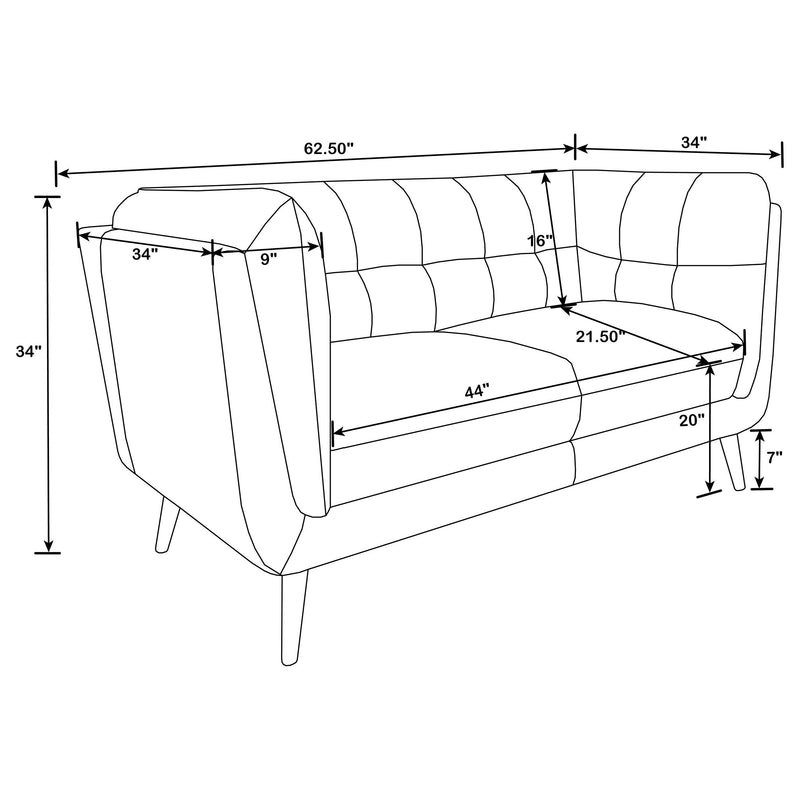 Thatcher Upholstered Tuxedo Arm Tufted Loveseat