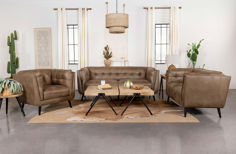 Thatcher Upholstered Tuxedo Arm Tufted Loveseat