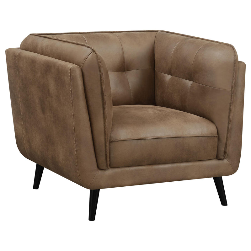 Thatcher Upholstered Tuxedo Arm Tufted Accent Chair