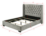 Crownmark Daphne Bed - Light Grey
