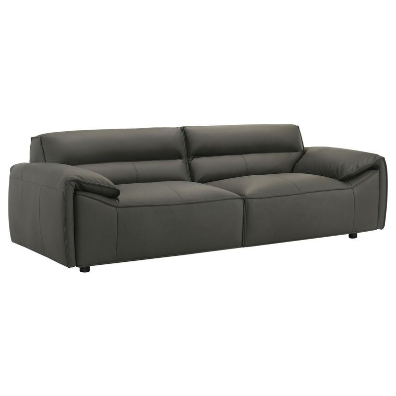 Buxton 2-piece Leather Upholstered Sofa Set Graphite - detail 3