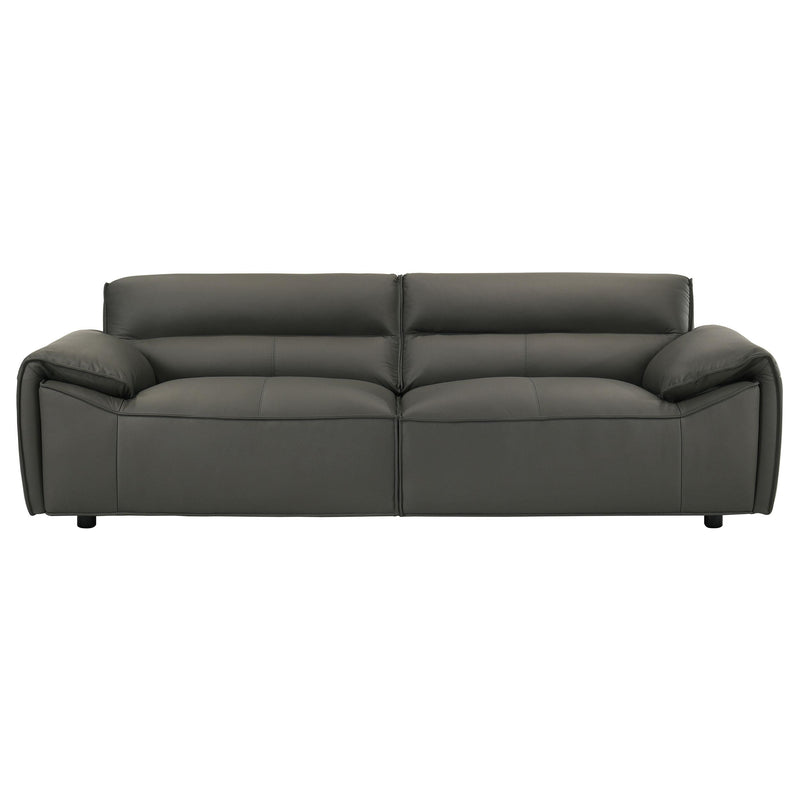 Buxton 2-piece Leather Upholstered Sofa Set Graphite - detail 4