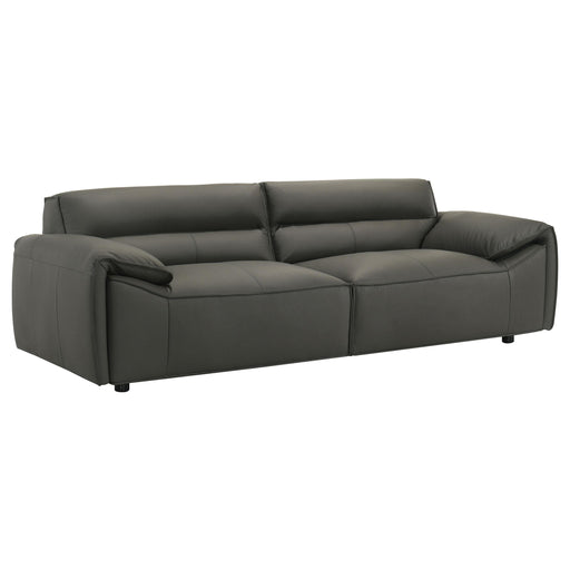 Buxton Top Grain Leather Upholstered Sofa Graphite - alternate view