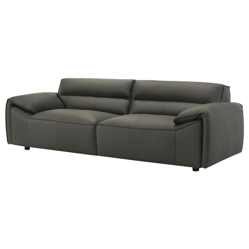 Buxton Top Grain Leather Upholstered Sofa Graphite - detail 4