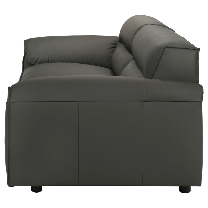Buxton Top Grain Leather Upholstered Sofa Graphite - detail 5