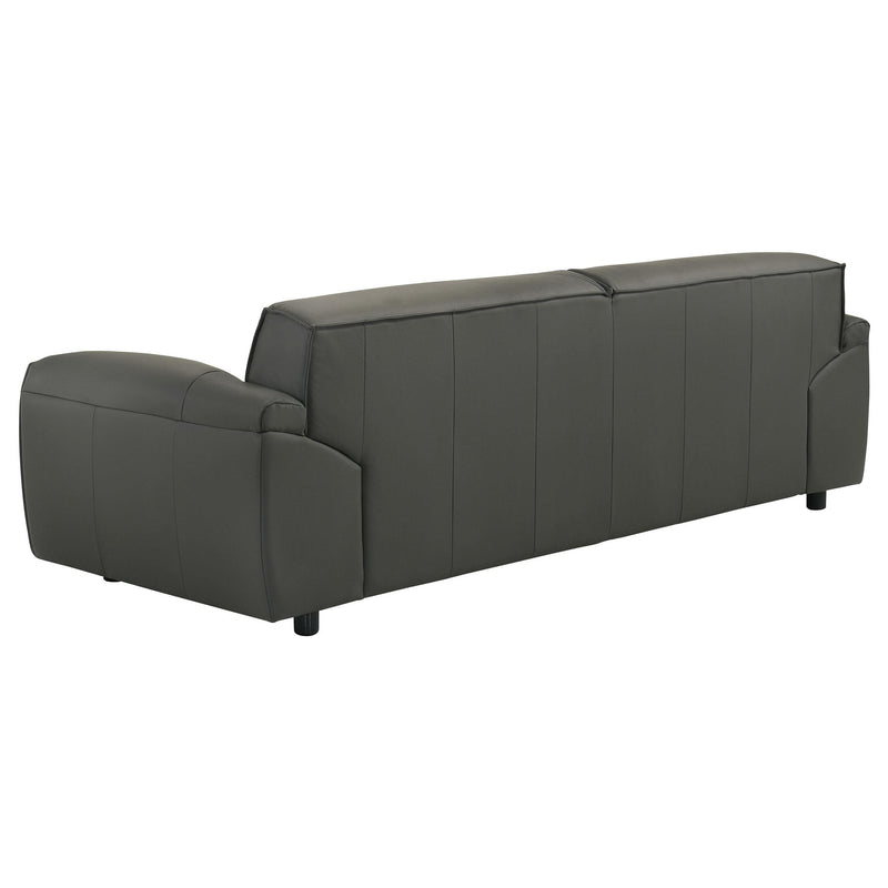 Buxton Top Grain Leather Upholstered Sofa Graphite - detail 6