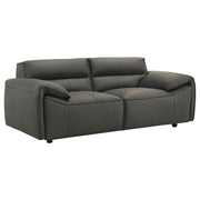 Buxton Top Grain Leather Upholstered Loveseat Graphite - alternate view