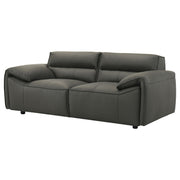 Buxton Top Grain Leather Upholstered Loveseat Graphite - detail 4