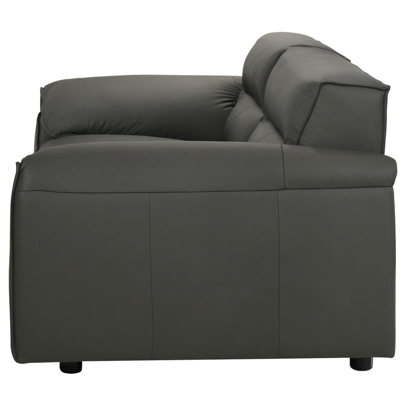 Buxton Top Grain Leather Upholstered Loveseat Graphite - detail 5