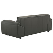 Buxton Top Grain Leather Upholstered Loveseat Graphite - detail 6