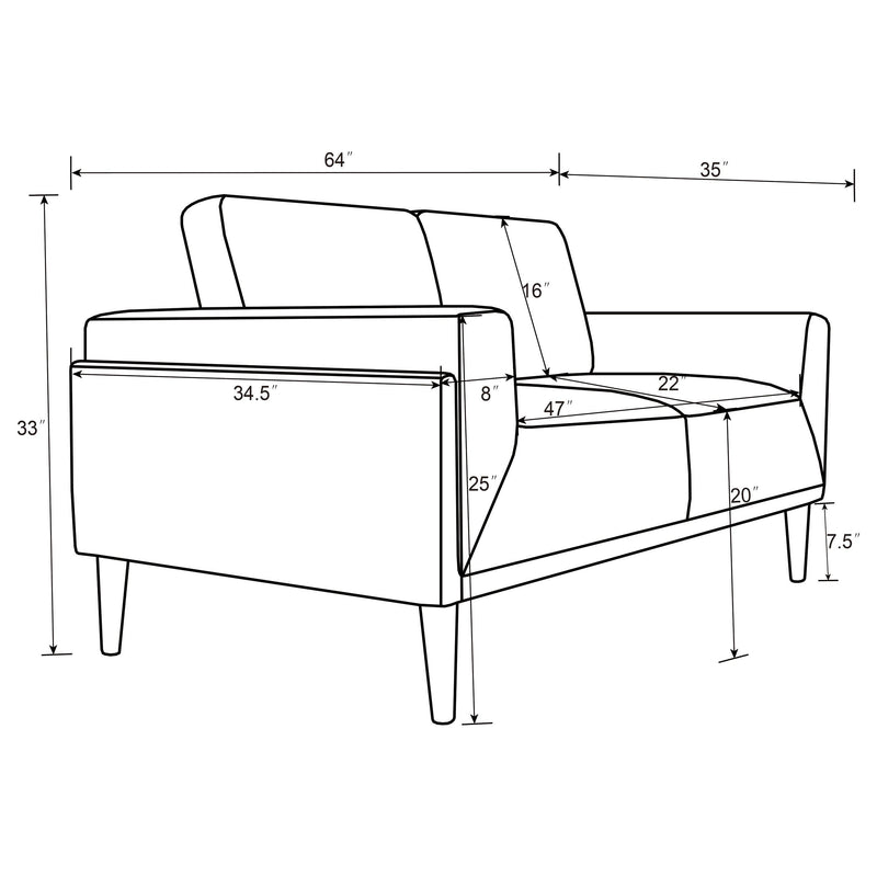 Rilynn 2-piece Upholstered Track Arm Sofa Set
