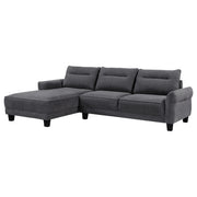 Caspian Upholstered Curved Arm Chaise Sectional Sofa Grey - alternate view