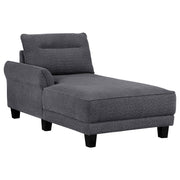 Caspian Upholstered Curved Arm Chaise Sectional Sofa Grey - detail 3