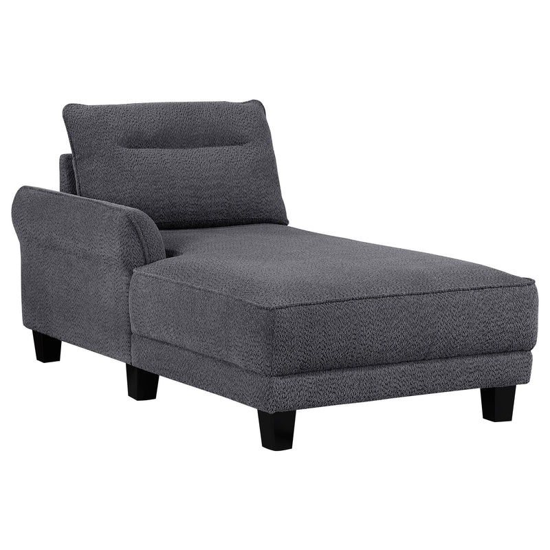 Caspian Upholstered Curved Arm Chaise Sectional Sofa Grey - detail 3