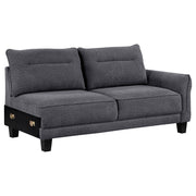 Caspian Upholstered Curved Arm Chaise Sectional Sofa Grey - detail 4