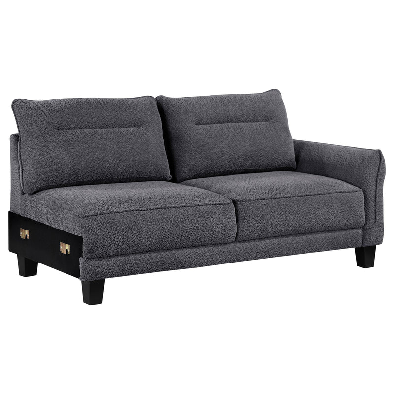 Caspian Upholstered Curved Arm Chaise Sectional Sofa Grey - detail 4