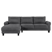 Caspian Upholstered Curved Arm Chaise Sectional Sofa Grey - detail 5